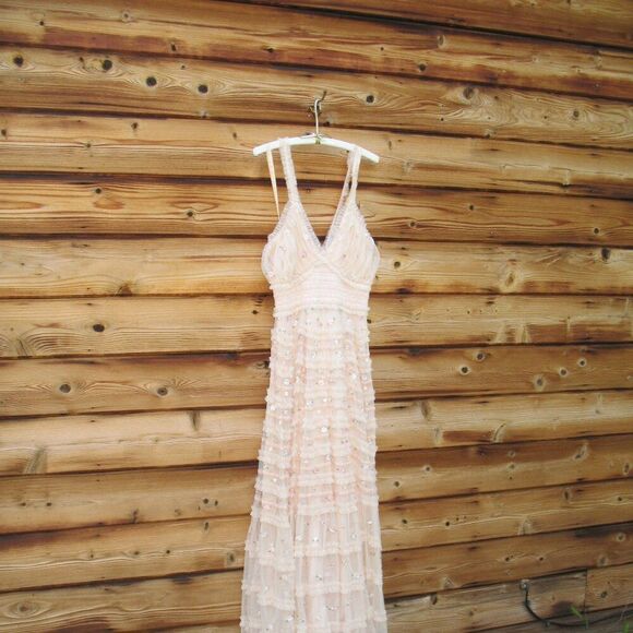 Mac Duggal 8037 Embroidered Floral evening Gown Dress Blush - Picture 9 of 16